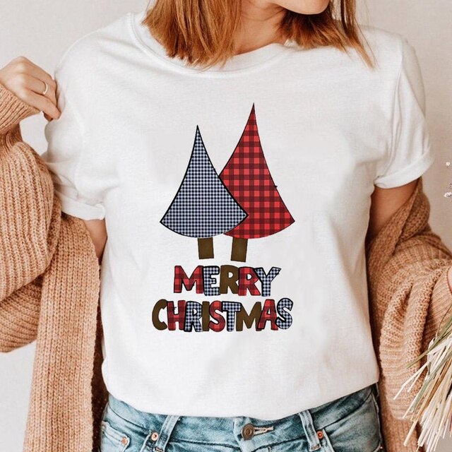 Tricou Merry Christmas in plaid