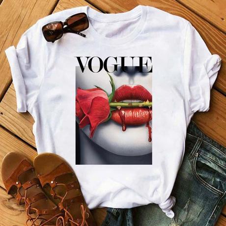 Tricou Rose Lips Vogue