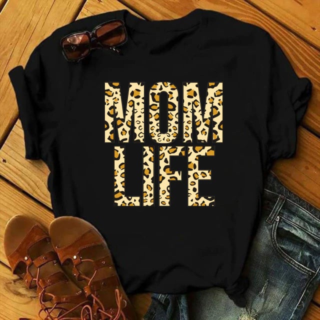Tricou Negru Mom Life