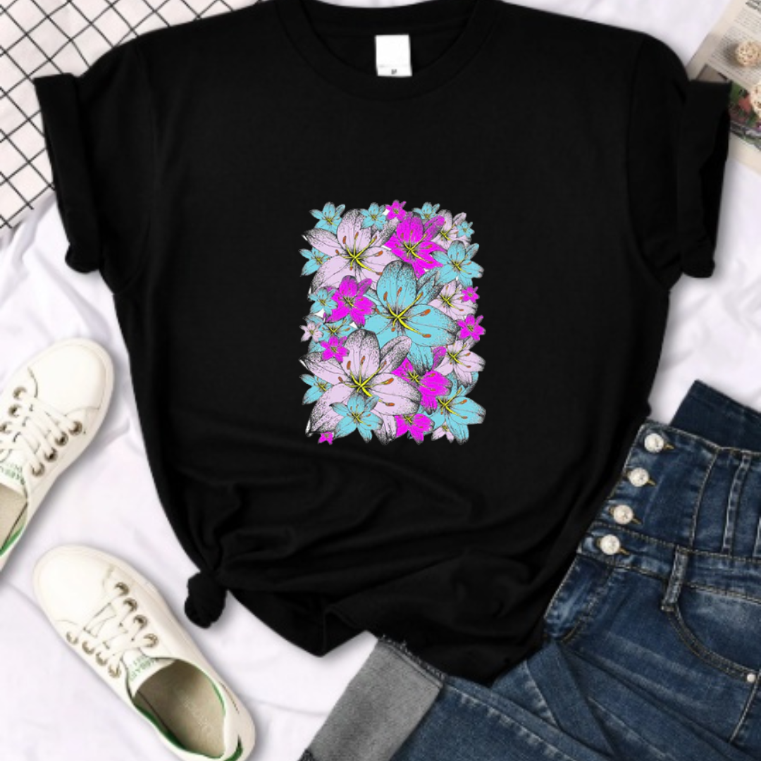 Tricou Colored Flowers 4