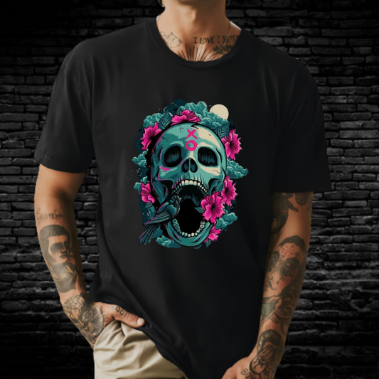 Tricou Floral Skull