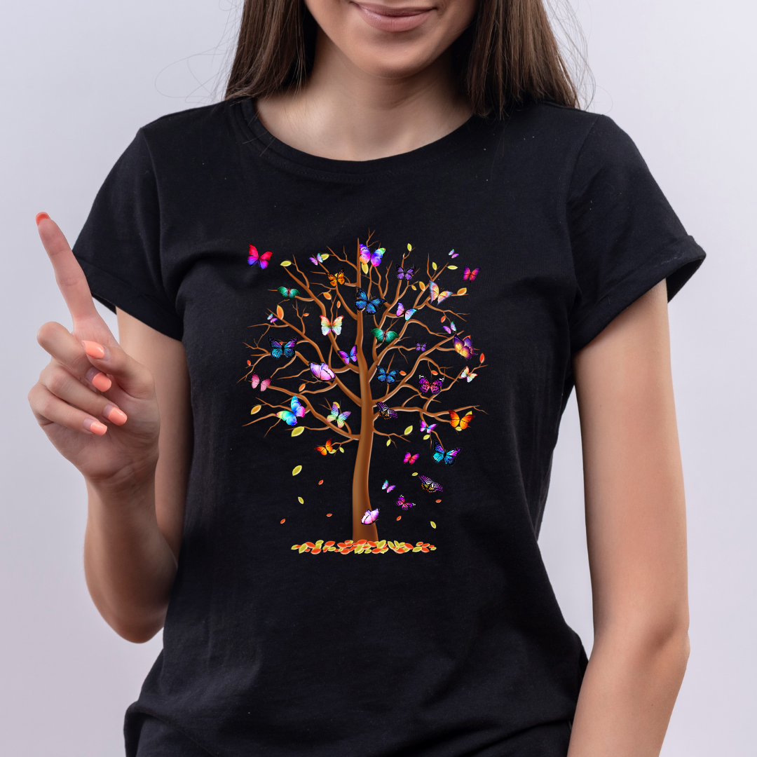 Tricou Negru Colored Tree