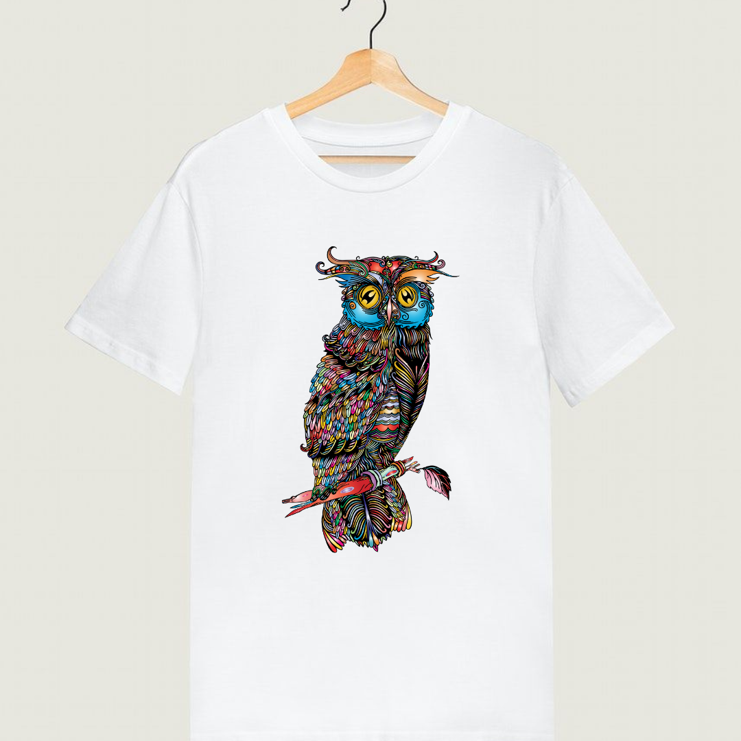 Tricou Alb Colored OWL