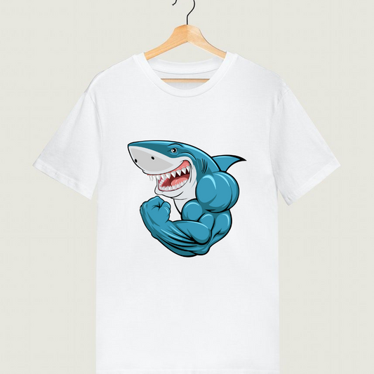 Tricou Alb Blue Shark