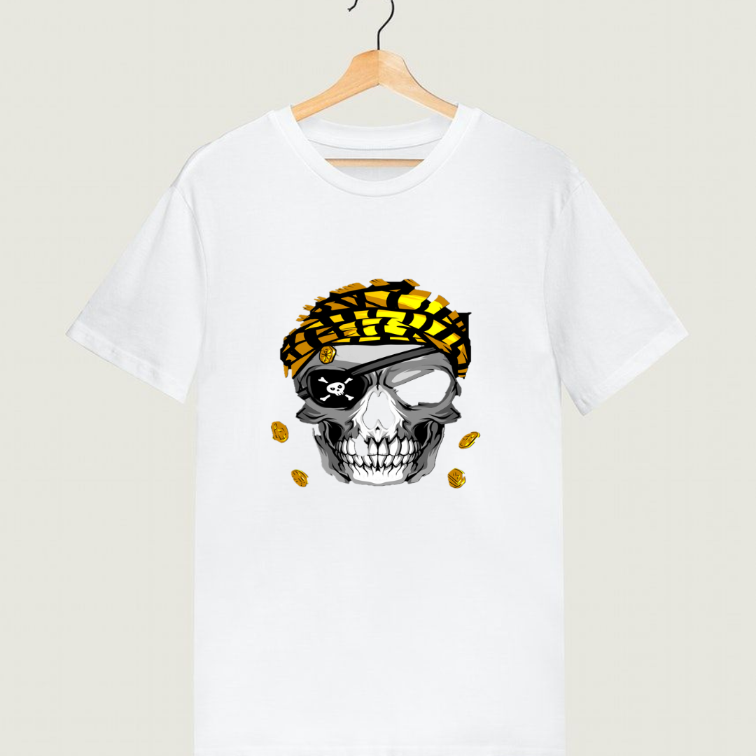 Tricou  Alb  Pirate Skeleton