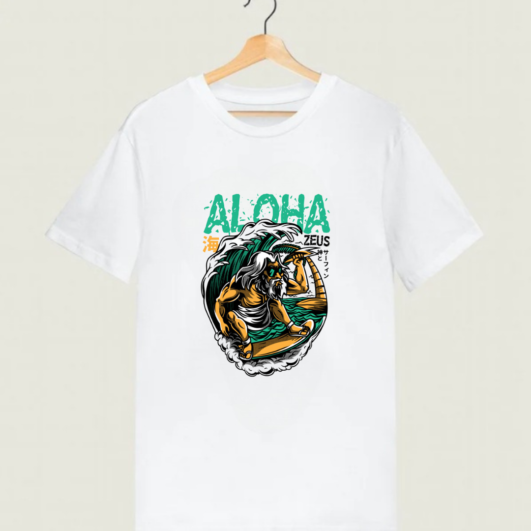 Tricou Alb Aloha