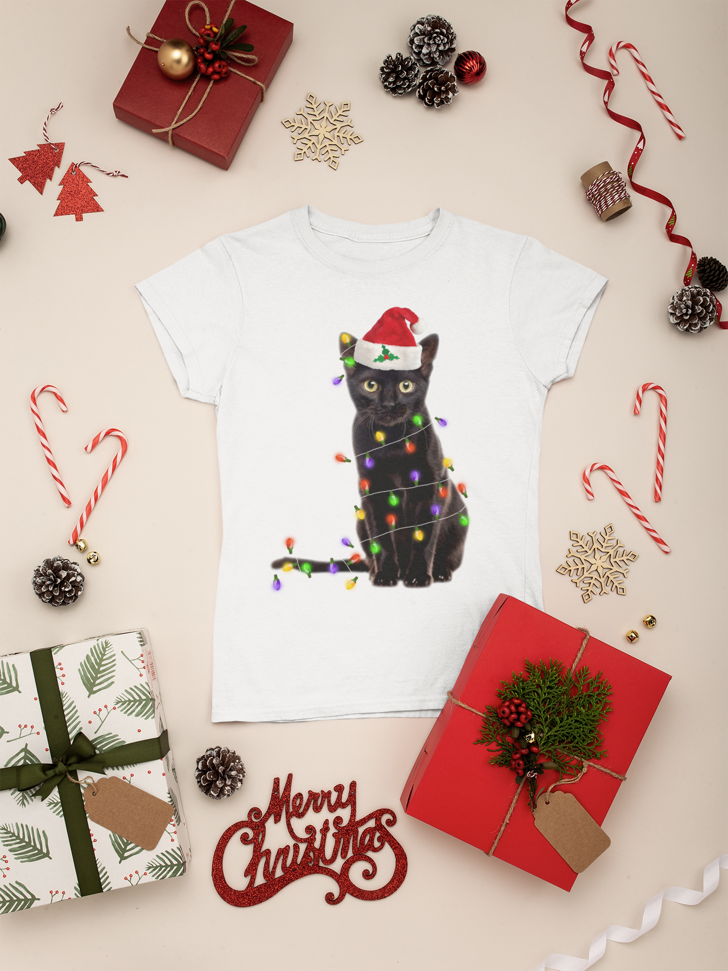 Tricou Christmas Black Cat