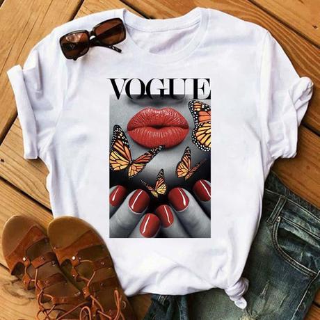 Tricou Butterflies Lips Vogue
